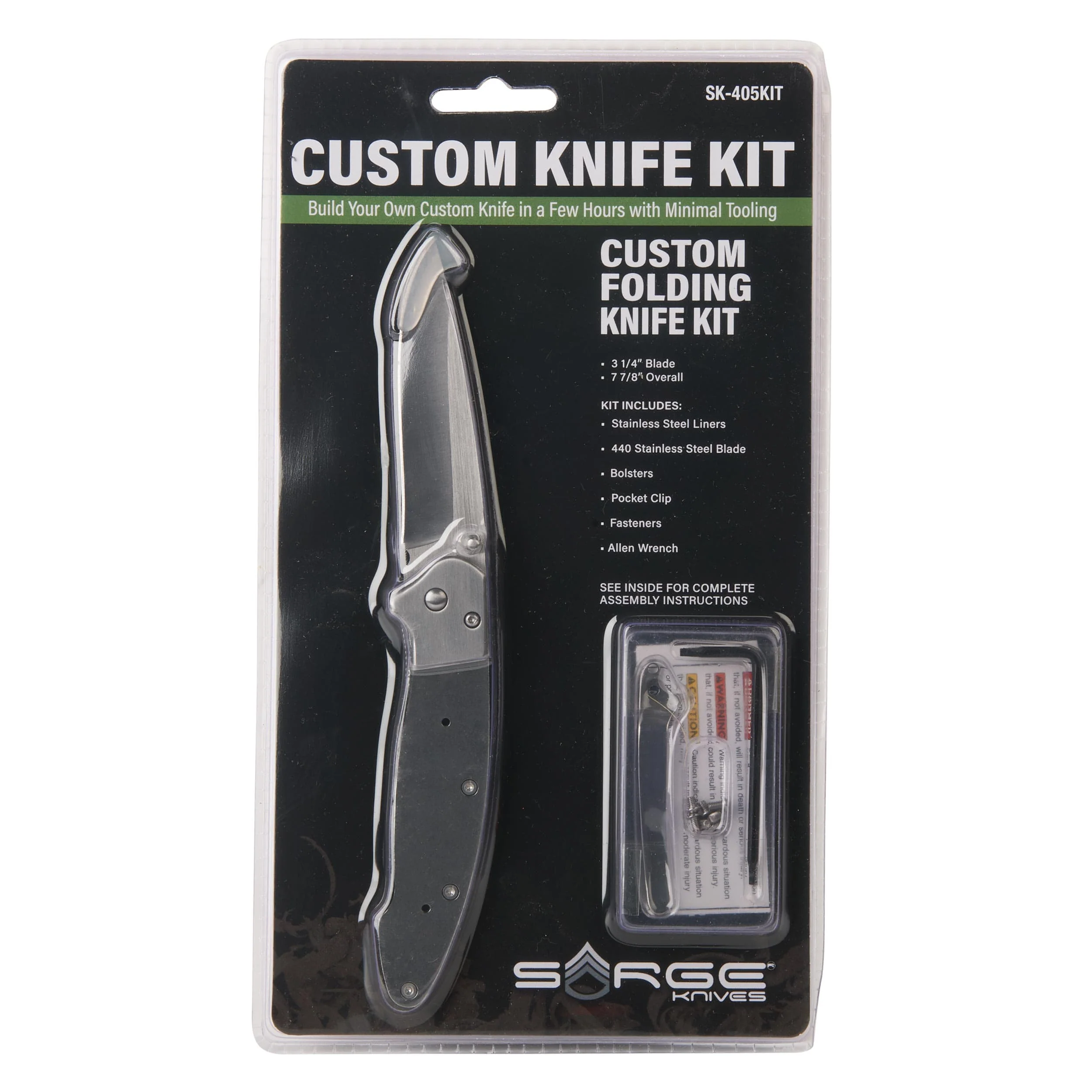 Liner Lock Pocketknife for Hunting and Fishing - 7-7/8" - Unfinished Kit - Image 5
