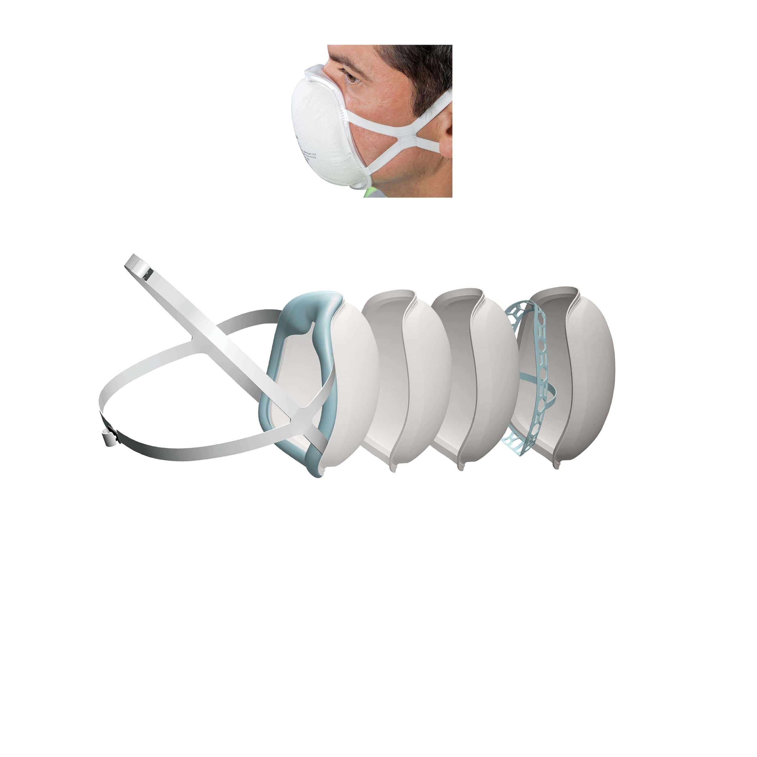 N95 3D+ Valved Mask with 360-Degree Silicone Seal - Large - Image 2