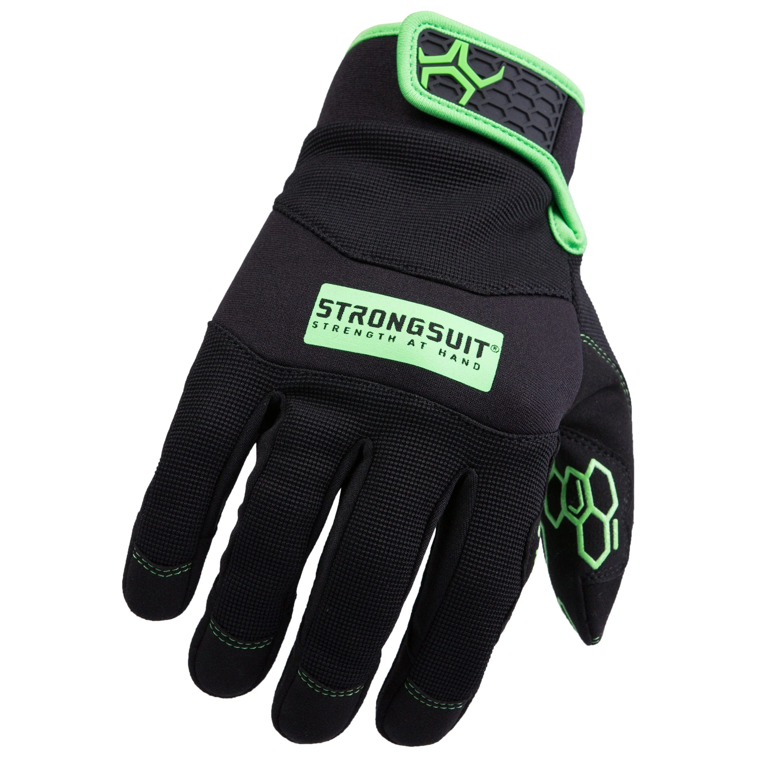 Grasper Gloves, Black/Green, Medium