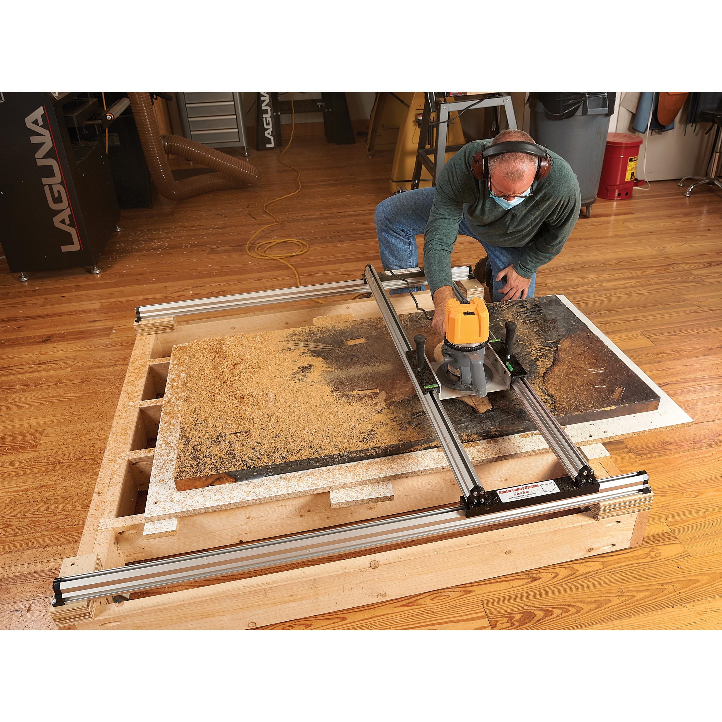 48" x 48" Manual Slab Flattening Router Mill - Image 5