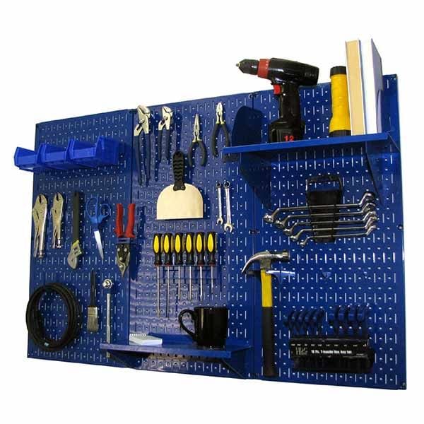 4' Metal Pegboard Standard Tool Storage Kit - Blue Toolboard & Blue Accessories - Image 2
