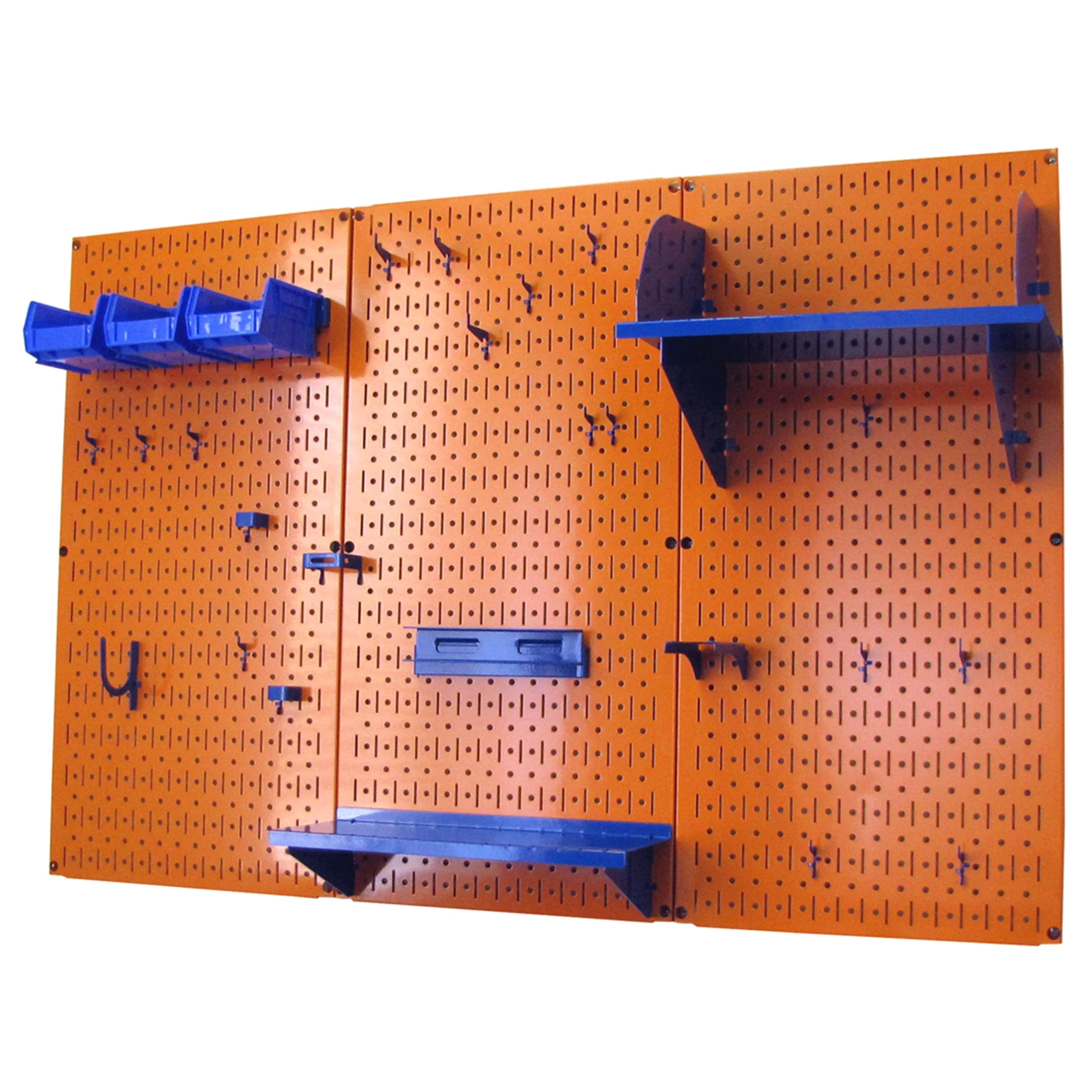 4' Metal Pegboard Standard Tool Storage Kit - Orange Toolboard & Blue Accessories