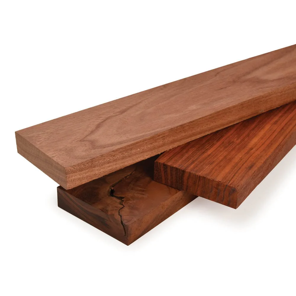 Macacauba, Padauk, and Goncalo Alves Thin Stock Assortment - 3/4" x 3" x 24" - 3 Piece - Image 2