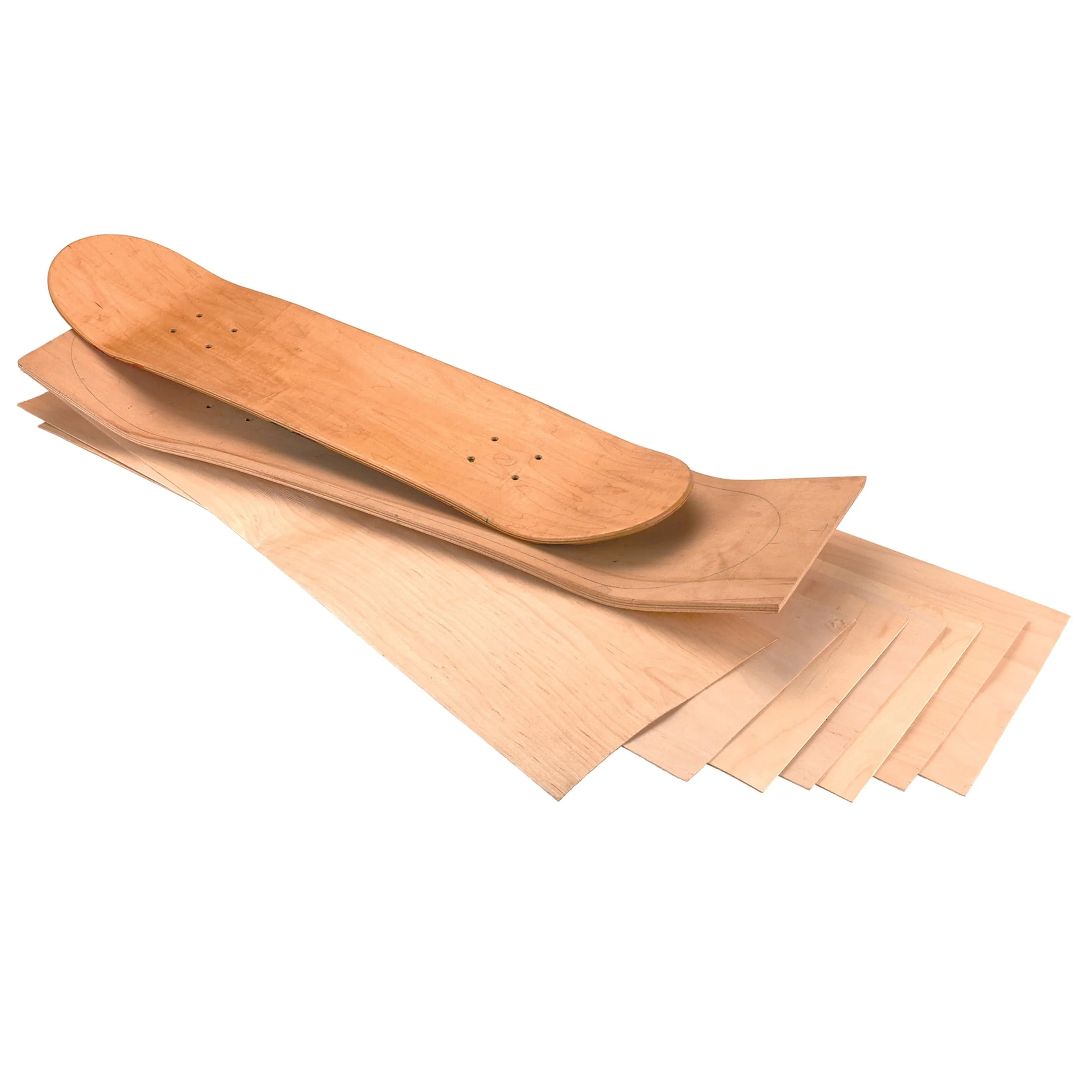 Rock Hard Maple - Skateboard Wood Veneer Pack - 7 Piece - Image 2