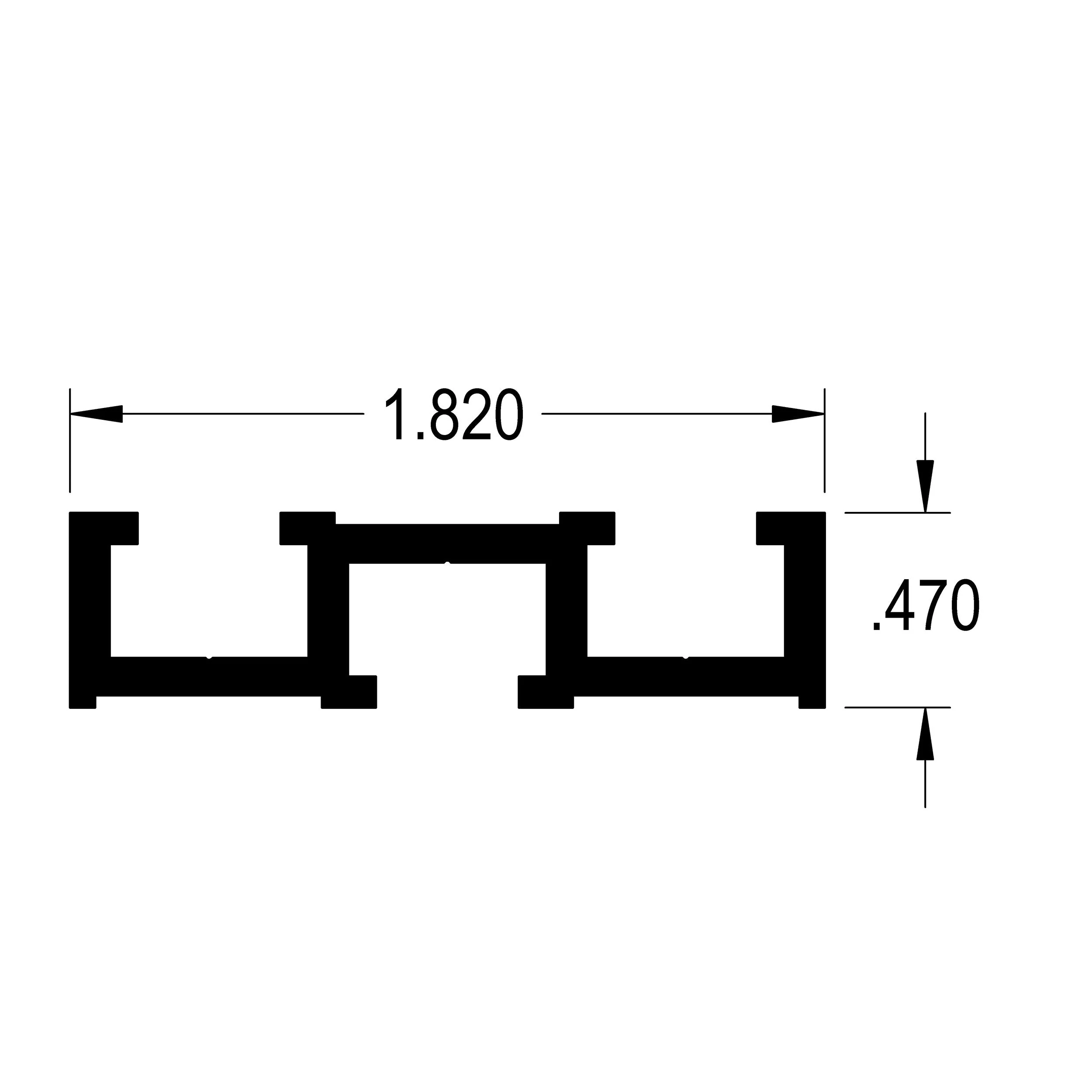 48" Double T-Track Bolt Mount Fence Extrusion - Image 2